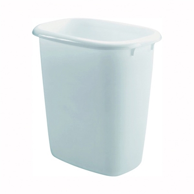 Shop Rubbermaid Fg295800wht Vanity Waste Basket 14 Qt Capacity Oval Plastic White At Mccoy S