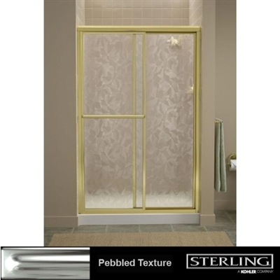 Shop 48 7 8 Bypass Shower Door With Pebbled Glass Silver