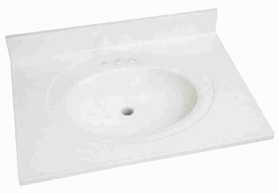 Shop 31 X 22 Cultured Marble 1 Bowl Vanity Top White On White At Mccoy S