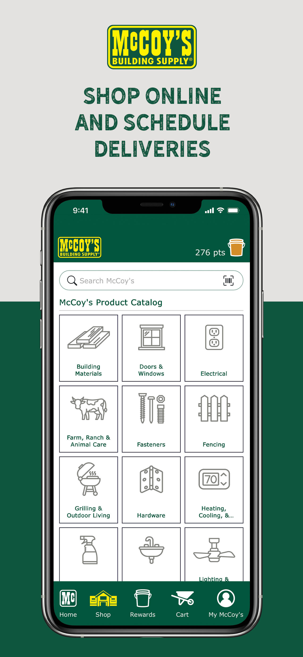 Shop online and schedule deliveries