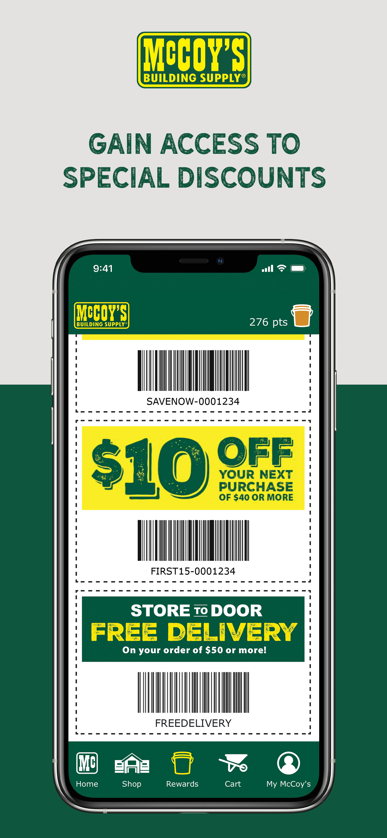 Gain access to special discounts